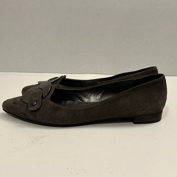 Stuart Weitzman Suede Pointed Toe Flats in Grey Size 9.0 M - Picture 8 of 13